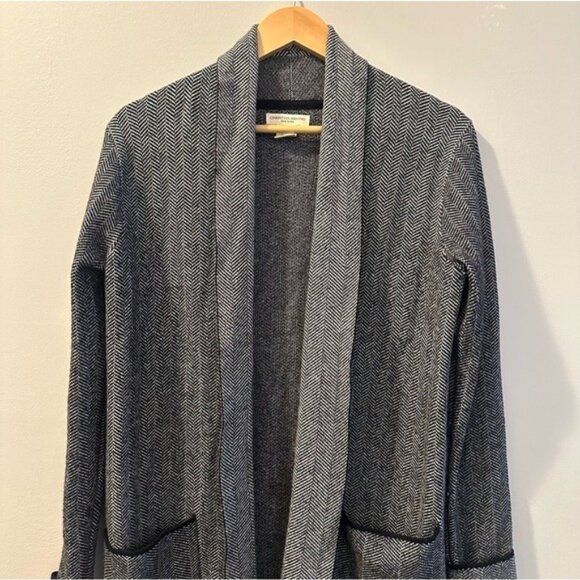 Christian Siriano Gray Herringbone Open Front Cardigan Women’s XS Cozy Chic - Picture 4 of 11